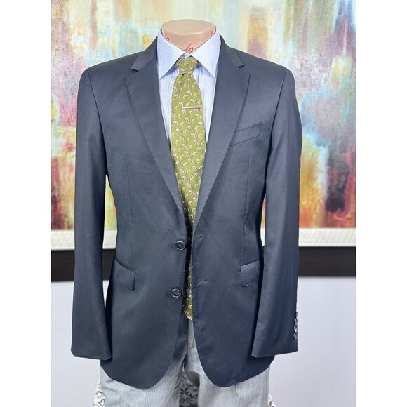 Hugo Boss Mens NWOT Black Italian Super 120’s Wool Blazer 38R MSRP $898 - Picture 6 of 16